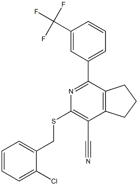 3-[(2-chlorobenzyl)sulfanyl]-1-[3-(trifluoromethyl)phenyl]-6,7-dihydro-5H-cyclopenta[c]pyridine-4-carbonitrile|