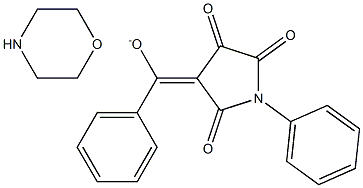 1,4-oxazinan-4-ium phenyl(2,4,5-trioxo-1-phenyltetrahydro-1H-pyrrol-3-yliden)methanolate Struktur