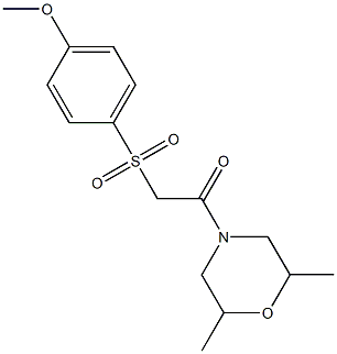 1-(2,6-dimethylmorpholino)-2-[(4-methoxyphenyl)sulfonyl]-1-ethanone Structure