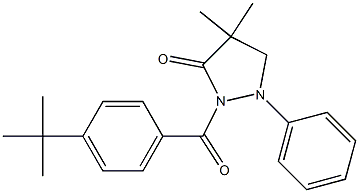2-[4-(tert-butyl)benzoyl]-4,4-dimethyl-1-phenyltetrahydro-3H-pyrazol-3-one 化学構造式