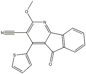 2-methoxy-5-oxo-4-(2-thienyl)-5H-indeno[1,2-b]pyridine-3-carbonitrile,,结构式