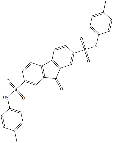 N2,N7-di(4-methylphenyl)-9-oxo-9H-2,7-fluorenedisulfonamide Struktur