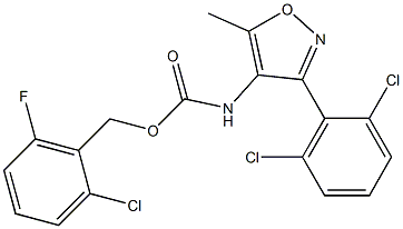 2-chloro-6-fluorobenzyl N-[3-(2,6-dichlorophenyl)-5-methylisoxazol-4-yl]carbamate 结构式