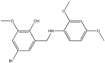 4-bromo-2-[(2,4-dimethoxyanilino)methyl]-6-methoxybenzenol 化学構造式