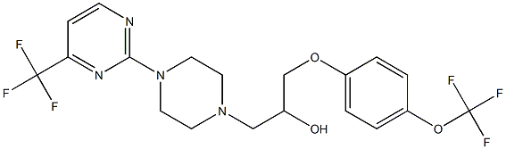 1-[4-(trifluoromethoxy)phenoxy]-3-{4-[4-(trifluoromethyl)pyrimidin-2-yl]piperazino}propan-2-ol 结构式