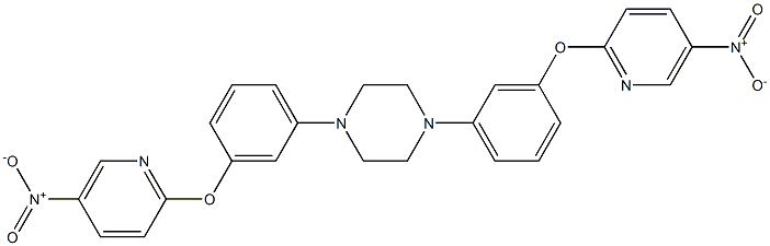1,4-di{3-[(5-nitro-2-pyridyl)oxy]phenyl}piperazine,,结构式
