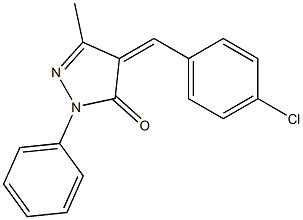 4-(4-chlorobenzylidene)-3-methyl-1-phenyl-4,5-dihydro-1H-pyrazol-5-one 结构式