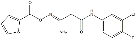 N1-(3-chloro-4-fluorophenyl)-3-amino-3-{[(2-thienylcarbonyl)oxy]imino}propanamide,,结构式