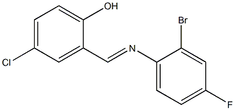 2-{[(2-bromo-4-fluorophenyl)imino]methyl}-4-chlorophenol 化学構造式