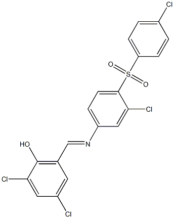 2,4-dichloro-6-[({3-chloro-4-[(4-chlorophenyl)sulfonyl]phenyl}imino)methyl]phenol|