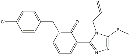 3-[4-allyl-5-(methylsulfanyl)-4H-1,2,4-triazol-3-yl]-1-(4-chlorobenzyl)-2(1H)-pyridinone,,结构式