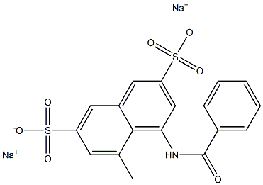 disodium 4-(benzoylamino)-5-methyl-2,7-naphthalenedisulfonate 化学構造式