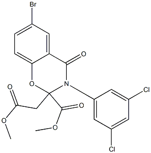  methyl 6-bromo-3-(3,5-dichlorophenyl)-2-(2-methoxy-2-oxoethyl)-4-oxo-3,4-dihydro-2H-1,3-benzoxazine-2-carboxylate