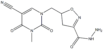 5-{[5-cyano-3-methyl-2,4-dioxo-3,4-dihydro-1(2H)-pyrimidinyl]methyl}-4,5-dihydro-3-isoxazolecarbohydrazide,,结构式