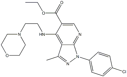 ethyl 1-(4-chlorophenyl)-3-methyl-4-[(2-morpholinoethyl)amino]-1H-pyrazolo[3,4-b]pyridine-5-carboxylate Structure