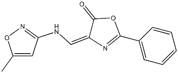 4-{(E)-[(5-methyl-3-isoxazolyl)amino]methylidene}-2-phenyl-1,3-oxazol-5(4H)-one Structure