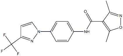 N4-{4-[3-(trifluoromethyl)-1H-pyrazol-1-yl]phenyl}-3,5-dimethylisoxazole-4-carboxamide Struktur