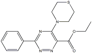 ethyl 3-phenyl-5-(1,4-thiazinan-4-yl)-1,2,4-triazine-6-carboxylate,,结构式