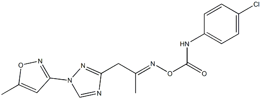 3-[2-({[(4-chloroanilino)carbonyl]oxy}imino)propyl]-1-(5-methylisoxazol-3-yl)-1H-1,2,4-triazole,,结构式