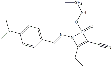 ethyl 2-cyano-3-[(1-{2-[4-(dimethylamino)benzylidene]hydrazono}-1-methyl-lambda~4~-sulfanyl)amino]acrylate Structure