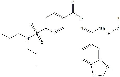 O5-{4-[(dipropylamino)sulfonyl]benzoyl}-1,3-benzodioxole-5-carbohydroximamide hydrate Structure