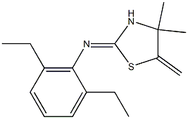 N1-(4,4-dimethyl-5-methylidene-1,3-thiazolan-2-yliden)-2,6-diethylaniline Struktur