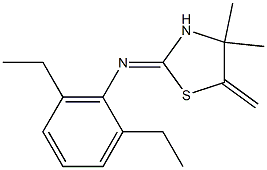 N1-(4,4-dimethyl-5-methylidene-1,3-thiazolan-2-yliden)-2,6-diethylaniline,,结构式