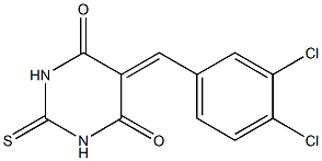 5-(3,4-dichlorobenzylidene)-2-thioxohexahydropyrimidine-4,6-dione,,结构式