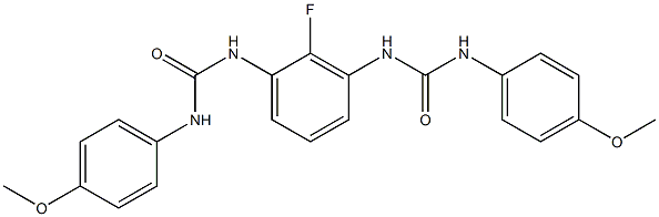 N-(2-fluoro-3-{[(4-methoxyanilino)carbonyl]amino}phenyl)-N'-(4-methoxyphenyl)urea,,结构式