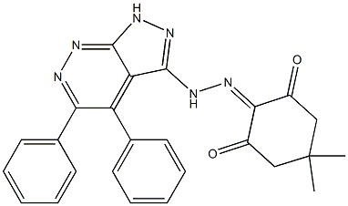 2-[2-(4,5-diphenyl-1H-pyrazolo[3,4-c]pyridazin-3-yl)hydrazono]-5,5-dimethylcyclohexane-1,3-dione Structure