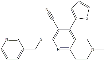 6-methyl-2-[(3-pyridinylmethyl)sulfanyl]-4-(2-thienyl)-5,6,7,8-tetrahydro[1,6]naphthyridine-3-carbonitrile|