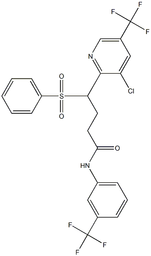 4-[3-chloro-5-(trifluoromethyl)-2-pyridinyl]-4-(phenylsulfonyl)-N-[3-(trifluoromethyl)phenyl]butanamide Structure