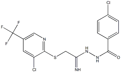 4-chloro-N'-(2-{[3-chloro-5-(trifluoromethyl)-2-pyridinyl]sulfanyl}ethanimidoyl)benzenecarbohydrazide