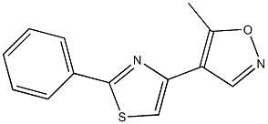 5-methyl-4-(2-phenyl-1,3-thiazol-4-yl)isoxazole Struktur