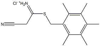 {2-cyano-1-[(2,3,4,5,6-pentamethylbenzyl)thio]ethylidene}ammonium chloride