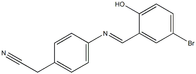 2-{4-[(5-bromo-2-hydroxybenzylidene)amino]phenyl}acetonitrile,,结构式