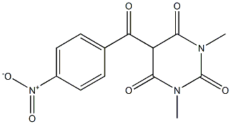 1,3-dimethyl-5-(4-nitrobenzoyl)hexahydropyrimidine-2,4,6-trione Structure