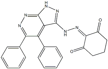 2-[2-(4,5-diphenyl-1H-pyrazolo[3,4-c]pyridazin-3-yl)hydrazono]cyclohexane-1,3-dione 结构式