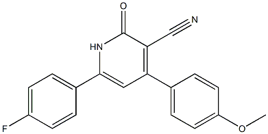 6-(4-fluorophenyl)-4-(4-methoxyphenyl)-2-oxo-1,2-dihydro-3-pyridinecarbonitrile 结构式