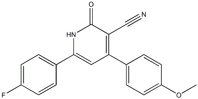 6-(4-fluorophenyl)-4-(4-methoxyphenyl)-2-oxo-1,2-dihydro-3-pyridinecarbonitrile,,结构式