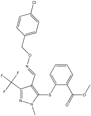 methyl 2-{[4-({[(4-chlorobenzyl)oxy]imino}methyl)-1-methyl-3-(trifluoromethyl)-1H-pyrazol-5-yl]sulfanyl}benzenecarboxylate|