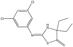 N1-(4,4-diethyl-5-methylidene-1,3-thiazolan-2-yliden)-3,5-dichloroaniline 结构式