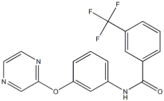 N-[3-(2-pyrazinyloxy)phenyl]-3-(trifluoromethyl)benzenecarboxamide Struktur