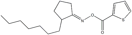2-({[(2-heptylcyclopentylidene)amino]oxy}carbonyl)thiophene,,结构式