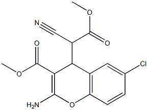 methyl 2-amino-6-chloro-4-(1-cyano-2-methoxy-2-oxoethyl)-4H-chromene-3-carboxylate 结构式