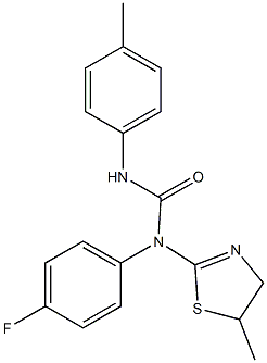 N-(4-fluorophenyl)-N-(5-methyl-4,5-dihydro-1,3-thiazol-2-yl)-N'-(4-methylphenyl)urea Struktur