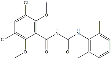 N-(3,5-dichloro-2,6-dimethoxybenzoyl)-N'-(2,6-dimethylphenyl)urea 化学構造式