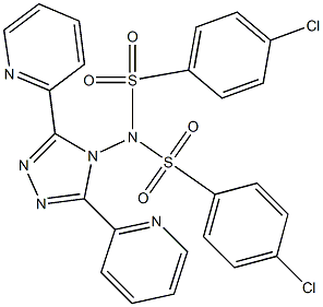 4-chloro-N-[(4-chlorophenyl)sulfonyl]-N-[3,5-di(2-pyridinyl)-4H-1,2,4-triazol-4-yl]benzenesulfonamide|