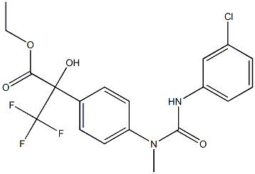 ethyl 2-{4-[[(3-chloroanilino)carbonyl](methyl)amino]phenyl}-3,3,3-trifluoro-2-hydroxypropanoate Structure