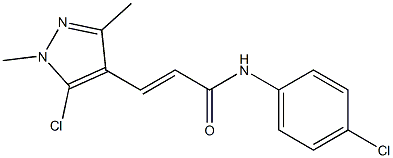 N1-(4-chlorophenyl)-3-(5-chloro-1,3-dimethyl-1H-pyrazol-4-yl)acrylamide 化学構造式